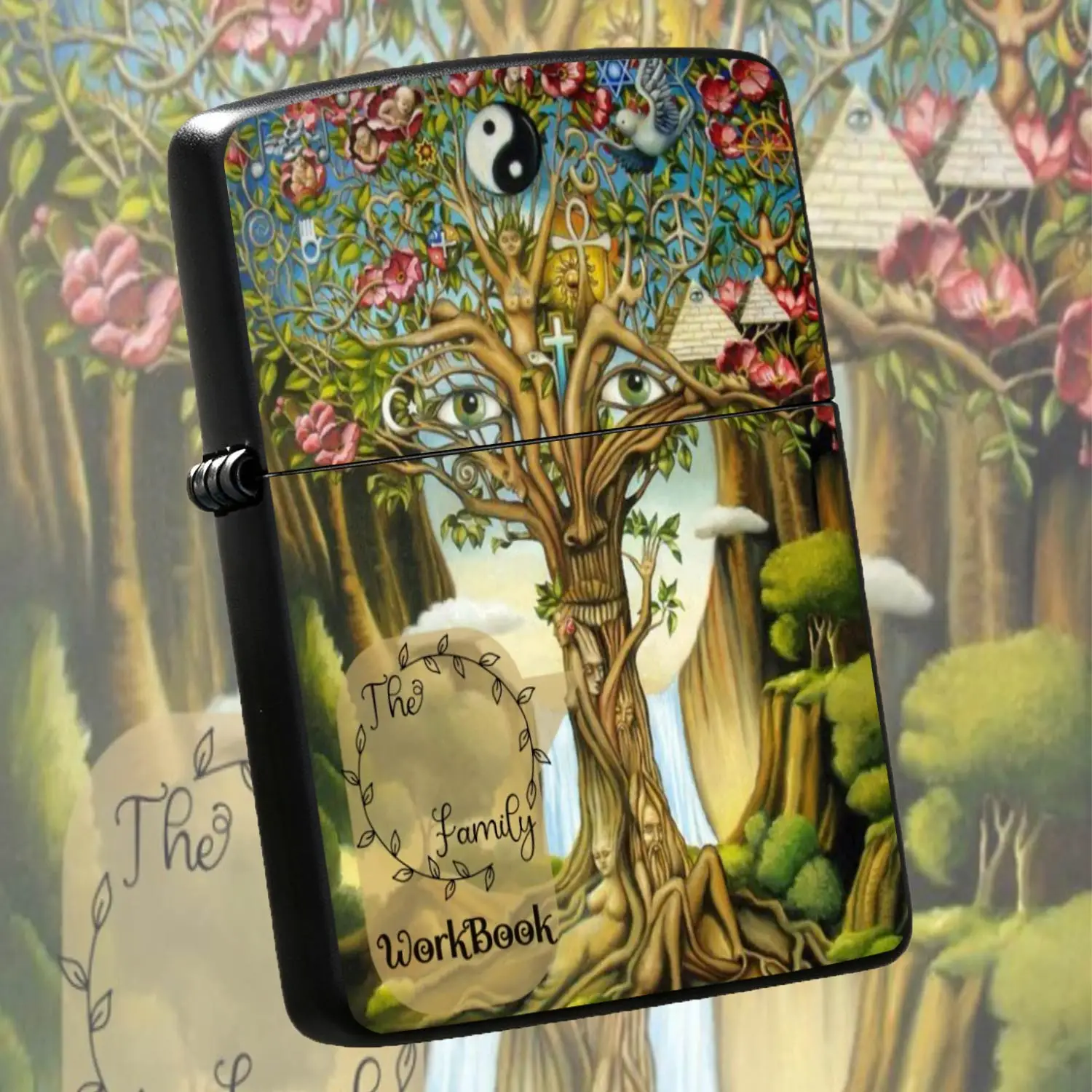 Creative Surreal Tree Of Life Lighter Retro Fantasy Art Pattern Multi Cultural Symbol Decor Portable Versatile Accessory For Camping Daily Use Gifting Home Ambience Boost A Humorous And Interesting Lighter