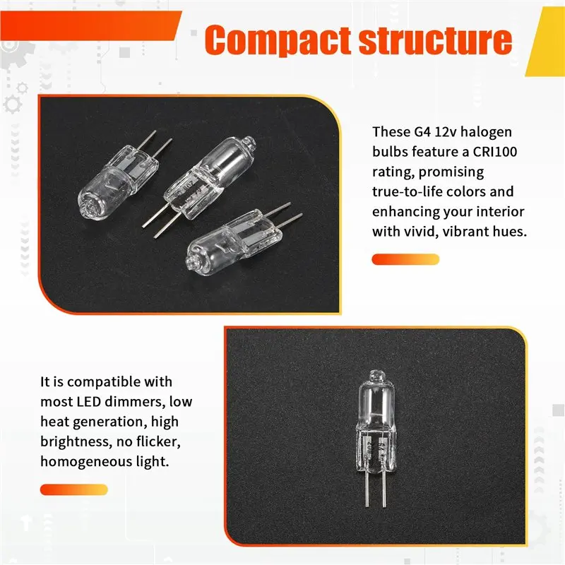 Special Offer~G4 Bulb,20 Pack Halogen G4 12V 20W With G4 Bi-Pin Base,High Output G4 Light Bulb 12V 300LM For Cabinet Light Bulbs
