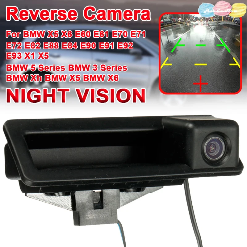 Car Rear View Camera Backup Reverse Parking Sensors HD CCD For BMW X5 X6 E60 E61 E70 E71E72 E82 E88E84 E90 E91 E92 E9 3X1 X5