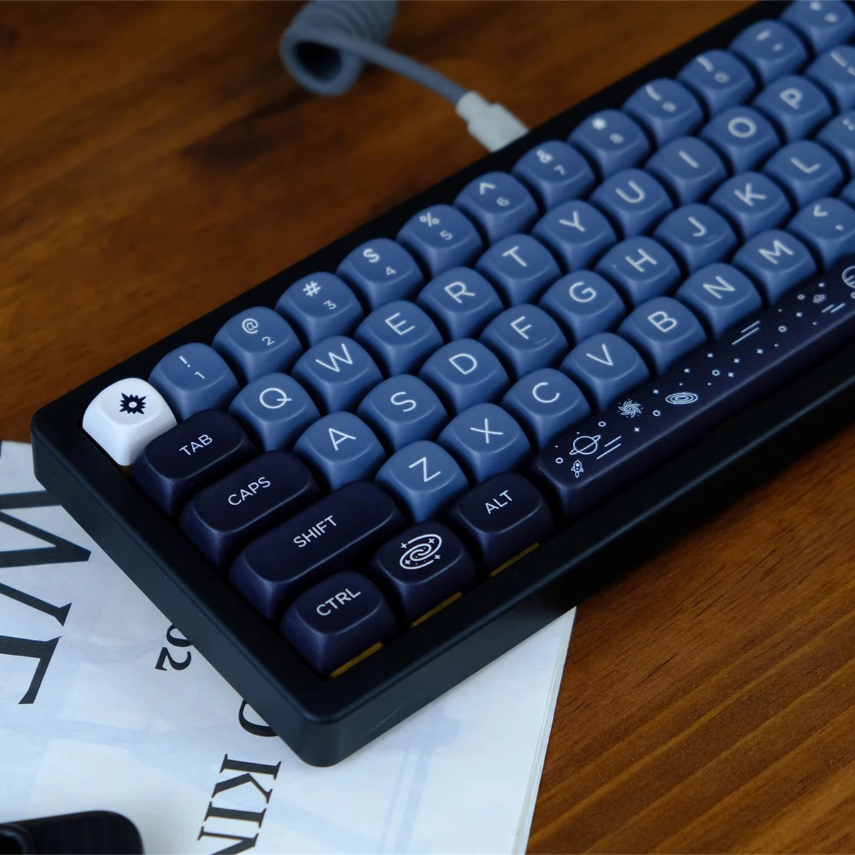 

129 Keys Galaxy Black MOA Profile Keyboard Keycaps 5 Side Dye Sublimation PBT Keycaps for Cherry MX Switches Mechanical Keyboard