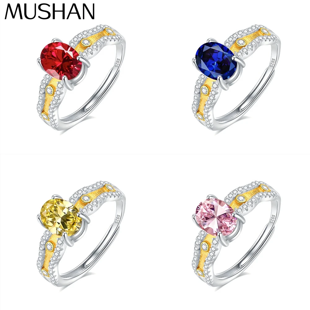 

Ювелирные изделия MuShan: Кольцо из стерлингового серебра 925 пробы с высокоуглеродистым бриллиантом, элегантный стиль, подарок для нее, женские кольца, изысканные ювелирные украшения