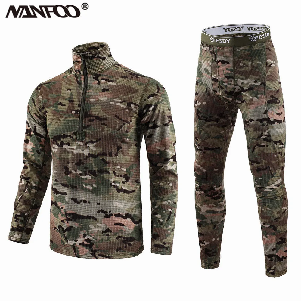 

Men's Camouflage Thermal Underwear Comfortable Polyester Underwear Breathable Fitness Wear Anti-Sweat Sports Underclothes