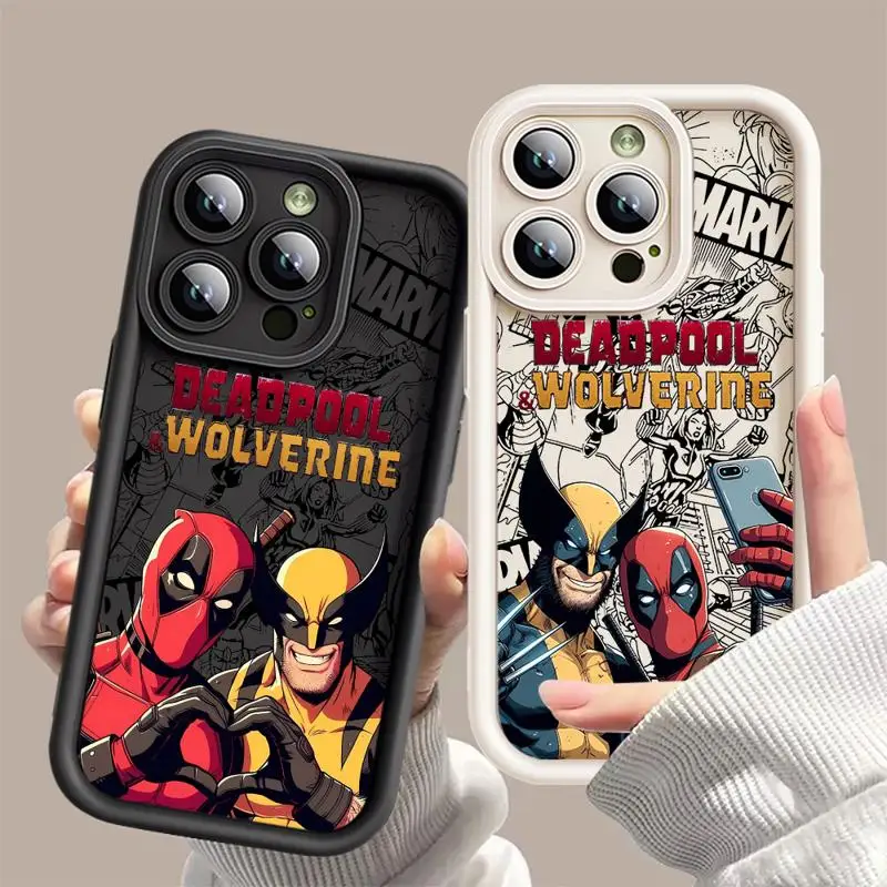 Marvel Deadpool Wolverine Case For Apple iPhone 11 15 Pro Max 14 Plus 13 12 Shockproof Protective Silicone Funda Phone Cover