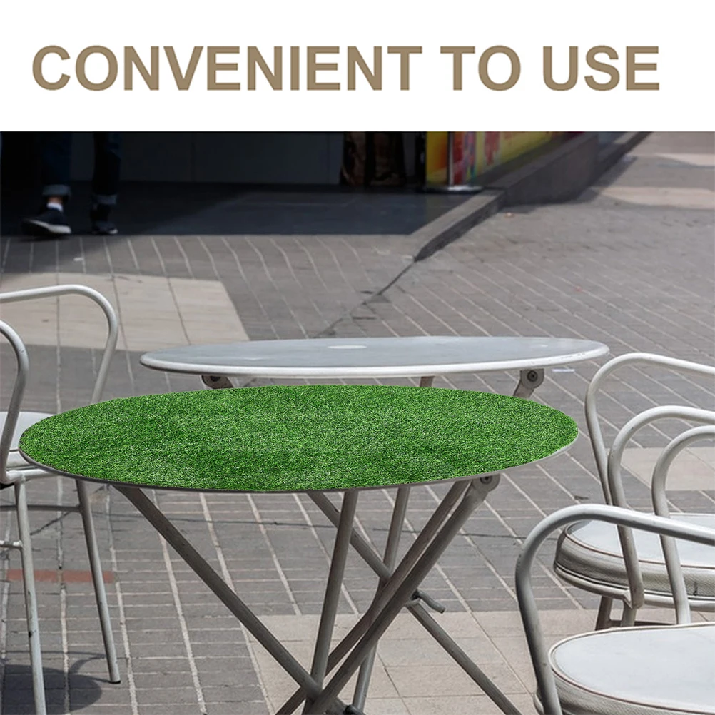 

Manhole Cover Decoration Lawn 80cm Round Artificial Grass Table Rug Fake Turf for Patio Outdoor Indoor Activities