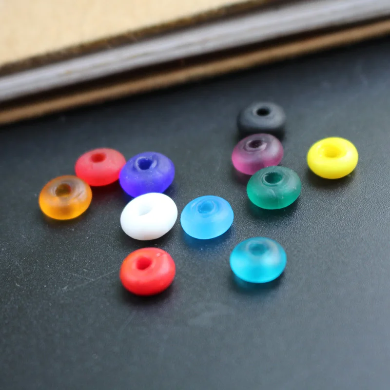 30Pcs 8mm Lampwork Glass Beads Spacer Beads Round Abacus Rondelle Shape Multi-color for jewelry Bracelet Necklace making Charms