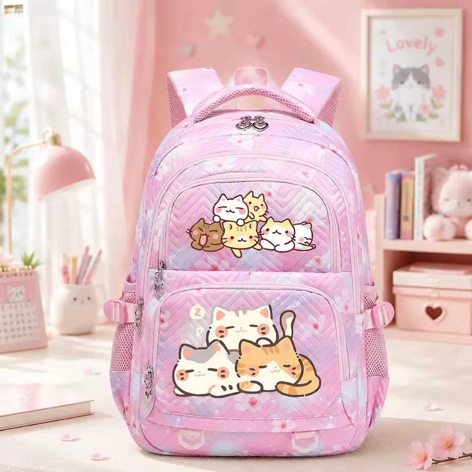 Cute Maltese Dog Print Love Paw Pattern Heart Zipper Ornament Multi Layer Pocket Breathable Strap Girls Travel School Bag Women