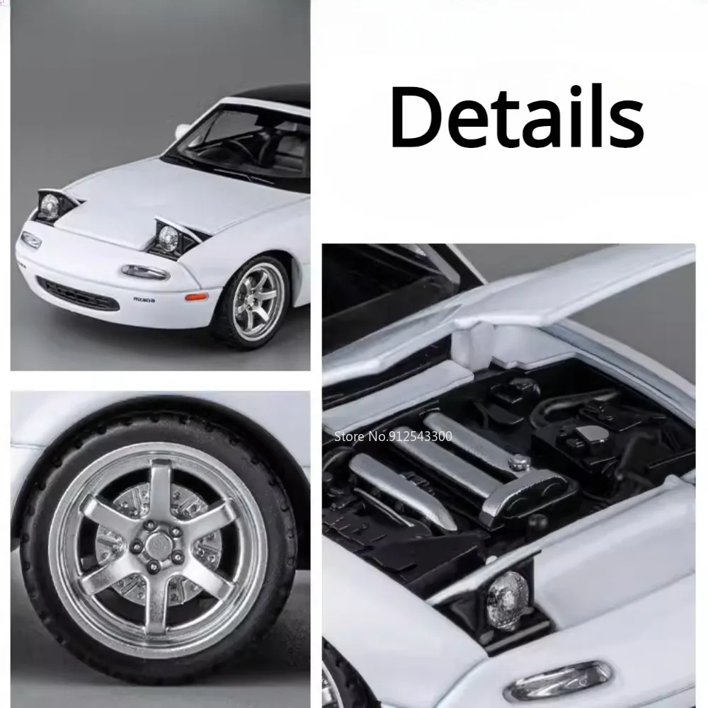 1/32 Mazda MX5 Alloy Toys Cars Model Die-cast Metal Simulation with Sound Light Pull Back Function For Children Gifts Collection