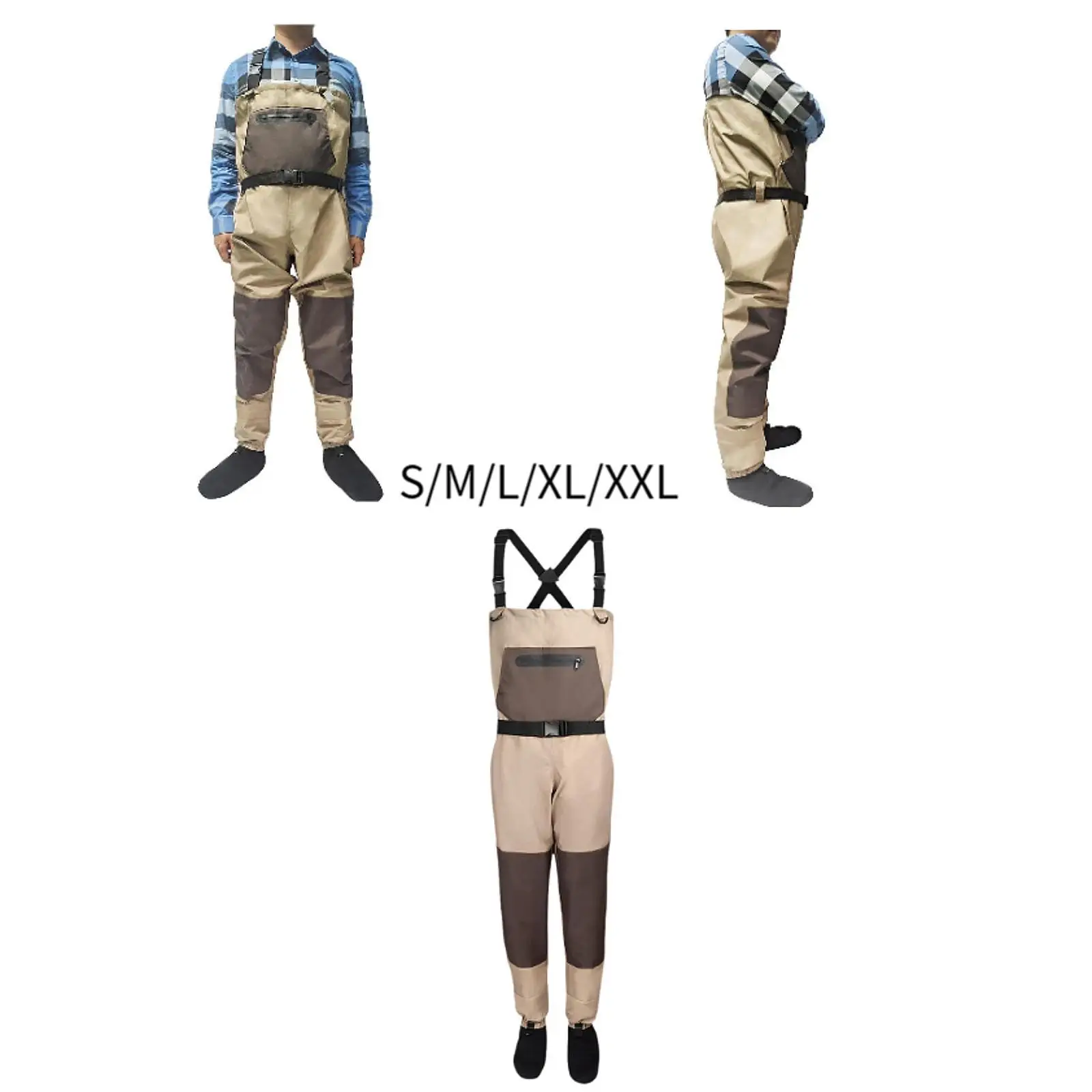 Wader Pancing Wader Dada 3 Lapis Neoprene Tahan Air dengan Saku Penyimpanan