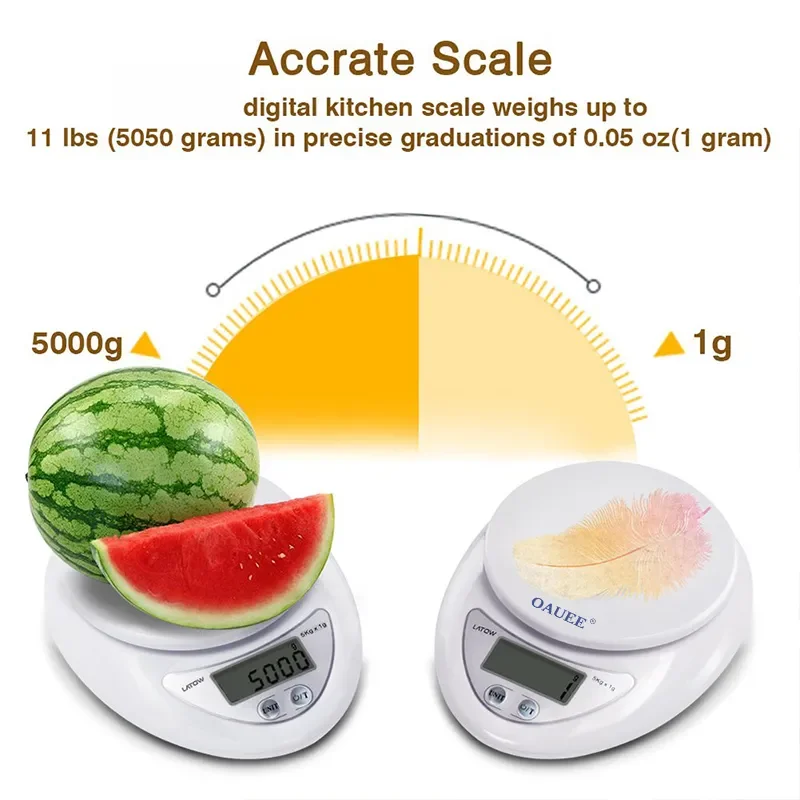 1kg 5kg Mini Kitchen Electronic Scale Home LCD Electronic Scales Kitchen Cooking Scale Digital Scale Kitchen Baking Food Scale