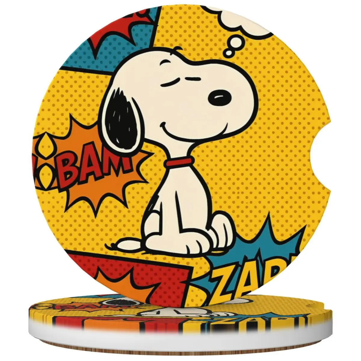 

Автомобильные подставки для чашек Snoopys с милыми собаками, 2 шт., универсальные подстаканники, встроенные украшения, подставка для салона автомобиля, аксессуары