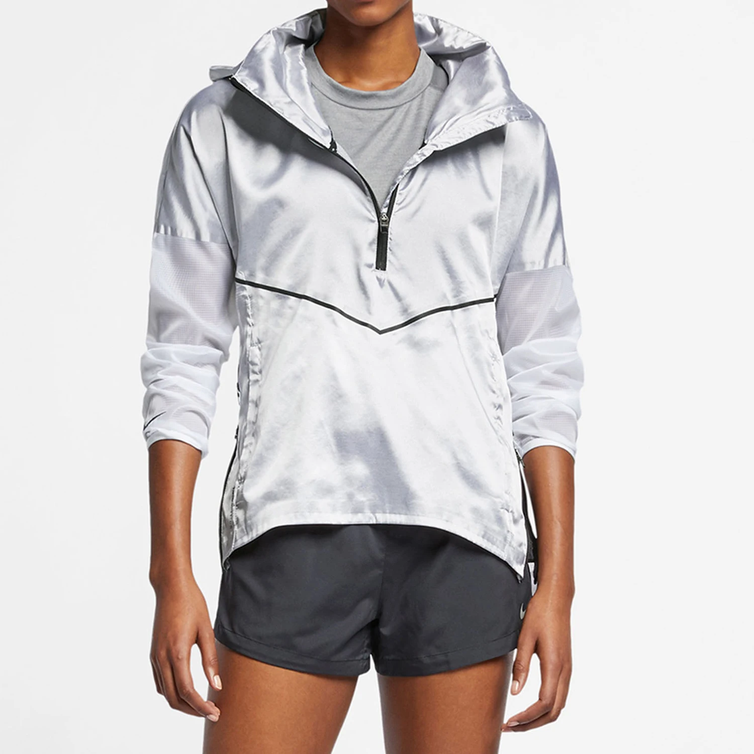 Nike genuine new women's casual sports half zipper hooded jacket jacket AT1129-095