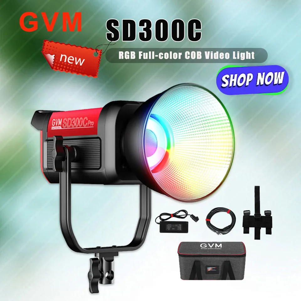 

GVM Pro SD300C RGB Full-color COB Video Light 300W LED Monolight for Photography Studio Film Interviewing Recording