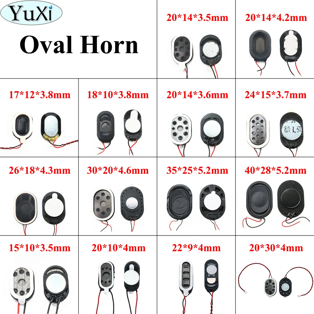 YuXi 1pcs Oval Round Tablet Computer Mobile Speakers Portable equipment Audio Repair Parts Replacement Speaker 14 15 18 26 28 mm