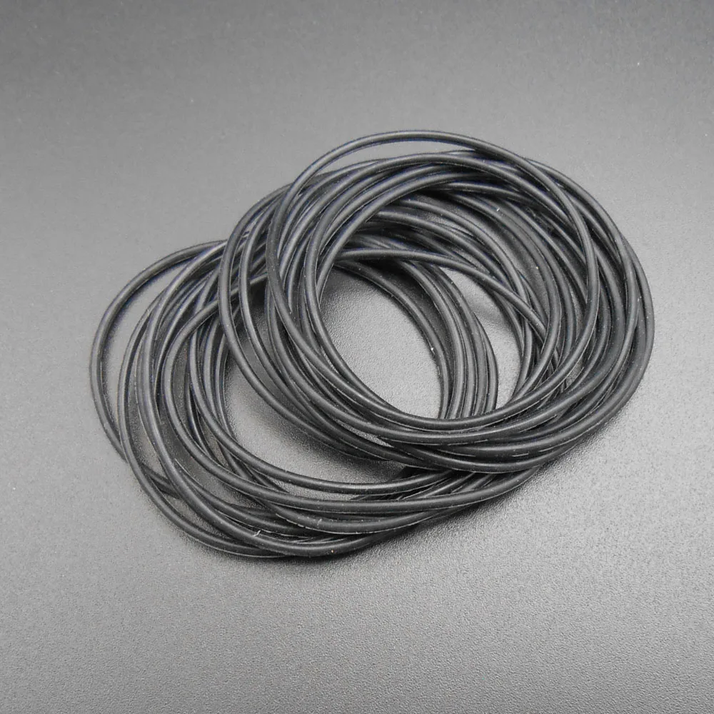 20PCS Silicone Rubber Drive Belts 1.5mm X 45mm Black Silica Gel Belt Ring Pulley Model Motor DIY Educational Toy Accessories