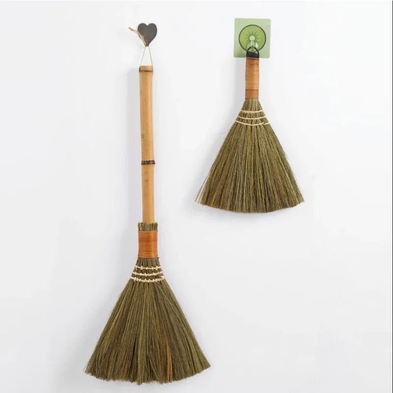 Straw Manual Soft Sweeping Wood Floor Sweeping Broom Soft Hair Fur Household Floor Cleaning Tools Manual Archaize Broom Sweeper