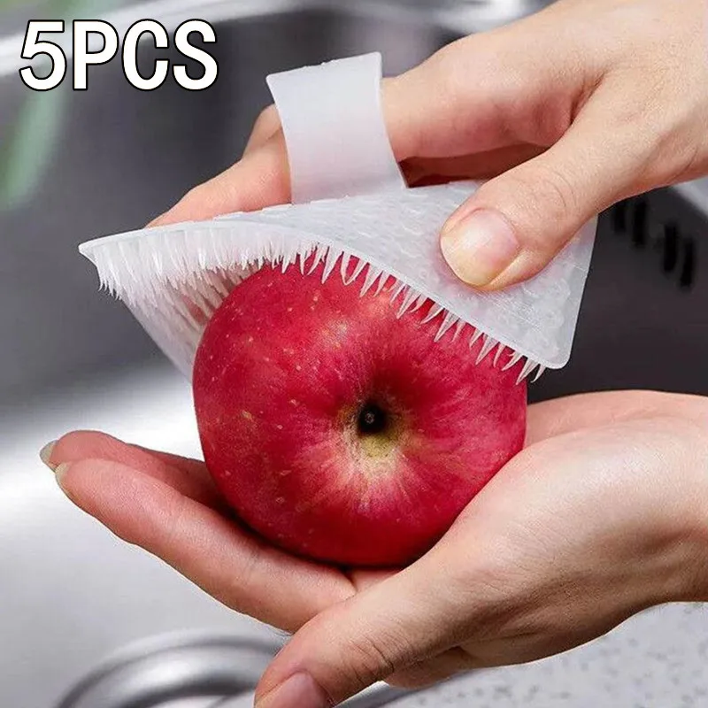 Kitchen Cleaning Tools Silicone Dish Scrubber Crevice Brush Household Fruit and Vegetable Clean Brush Cleaning Accessories