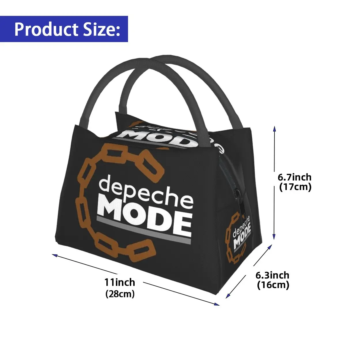 Electronic Rock Depeche Cool Mode Lunch Bag for Women Picnic Storage Food Boxes Container Cooler Thermal Lunch Box Tote