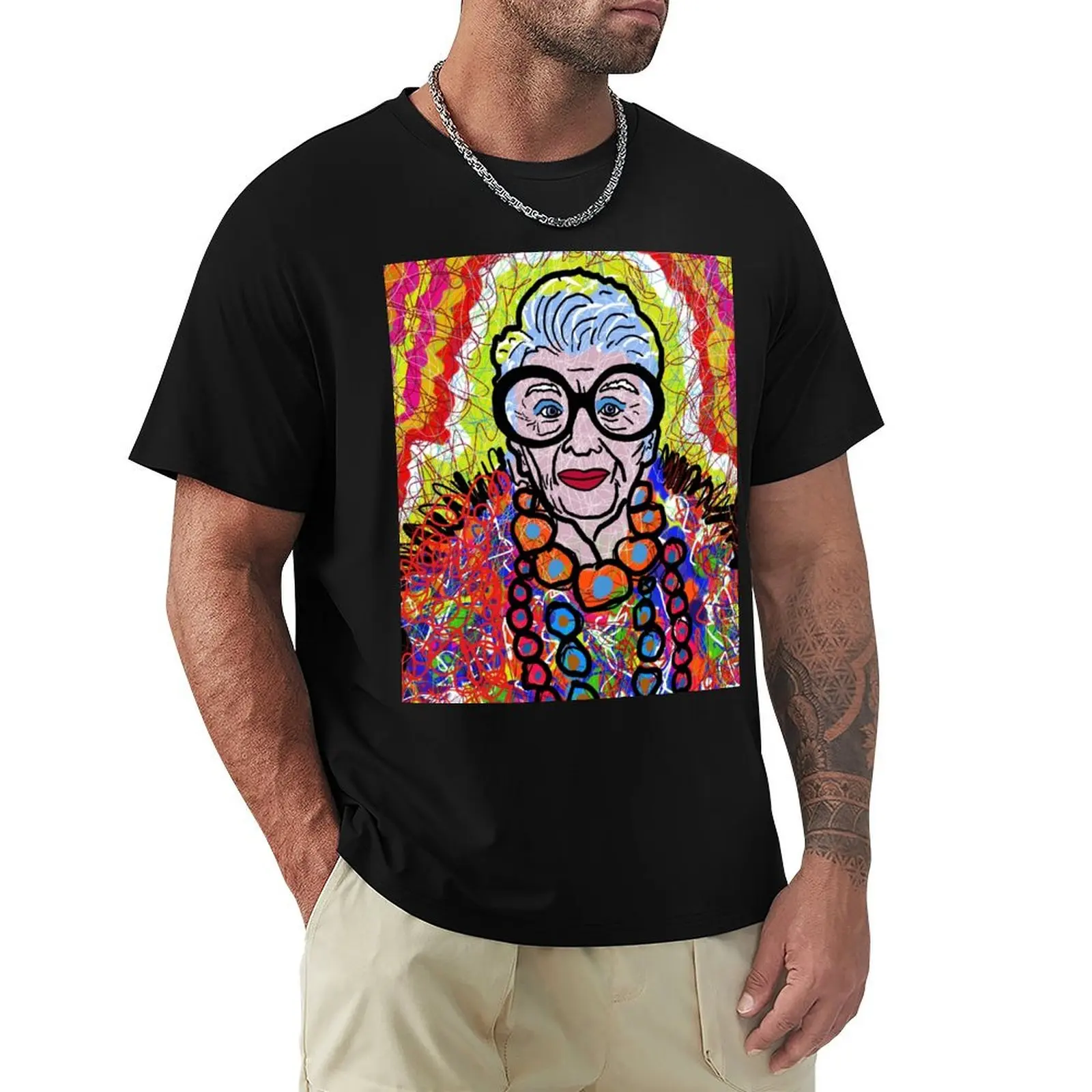 

Iris Apfel T-Shirt summer clothes croswit shirt man mens graphic t-shirts