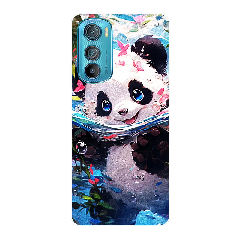 For Motorola Edge 30 Case Lovely Cover Moto Edge 30 Case Panda Wolf Soft Silicone Back Cover for Edge30 Phone Case