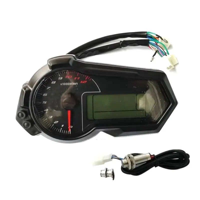 Universal 1200RPM Motorcycle Odometer Tachometer UTV LCD Digital Speedometer Gauge For 2,4 Cylinders N1-6-A28K