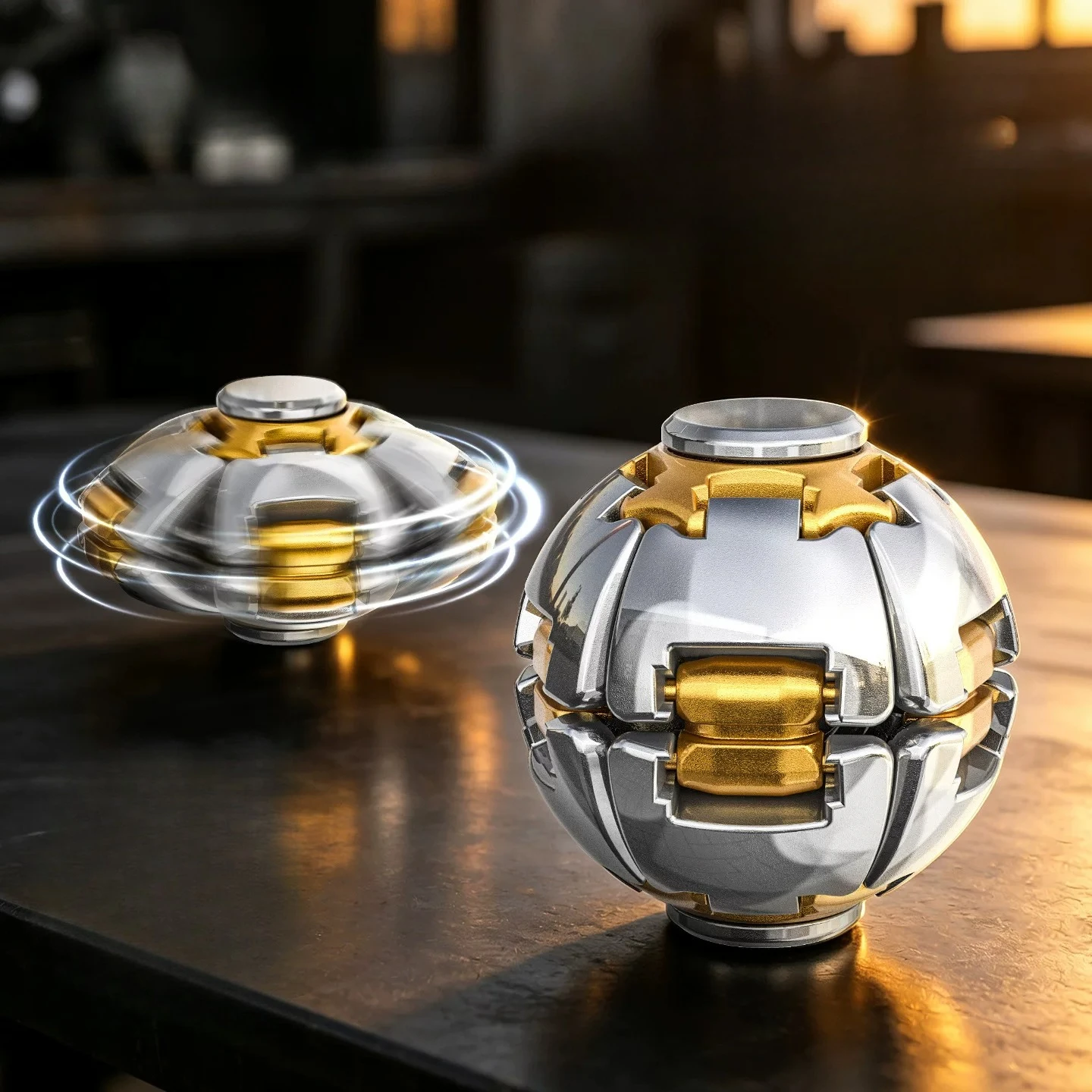 Metal Press To Spin Gyro Ball Fidget Spinner EDC Hand Toy Desktop Stress Relief Leisure Decompression Gift Toy For Adults
