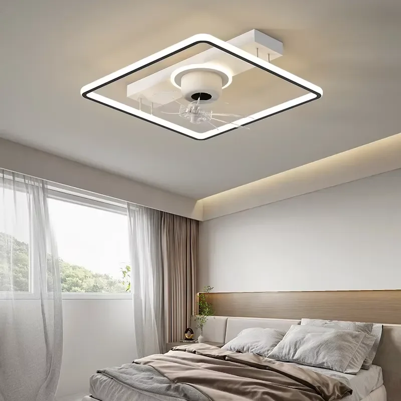 New Smart LED Metal AC Motor Moving Head Lighting Fixtures with Ceiling-mounted Fan Lights for Spacious Living Rooms