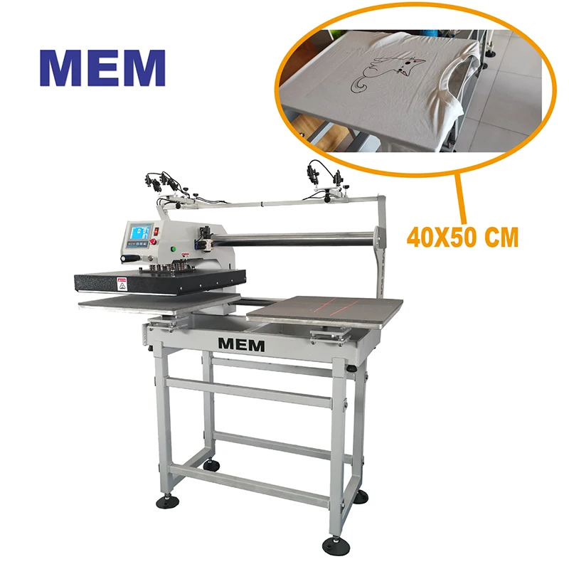 TQ 4050 MEM Manual Semi Automatic Dual Heat Press Machines to Make Designs in T-shirt for Small Business