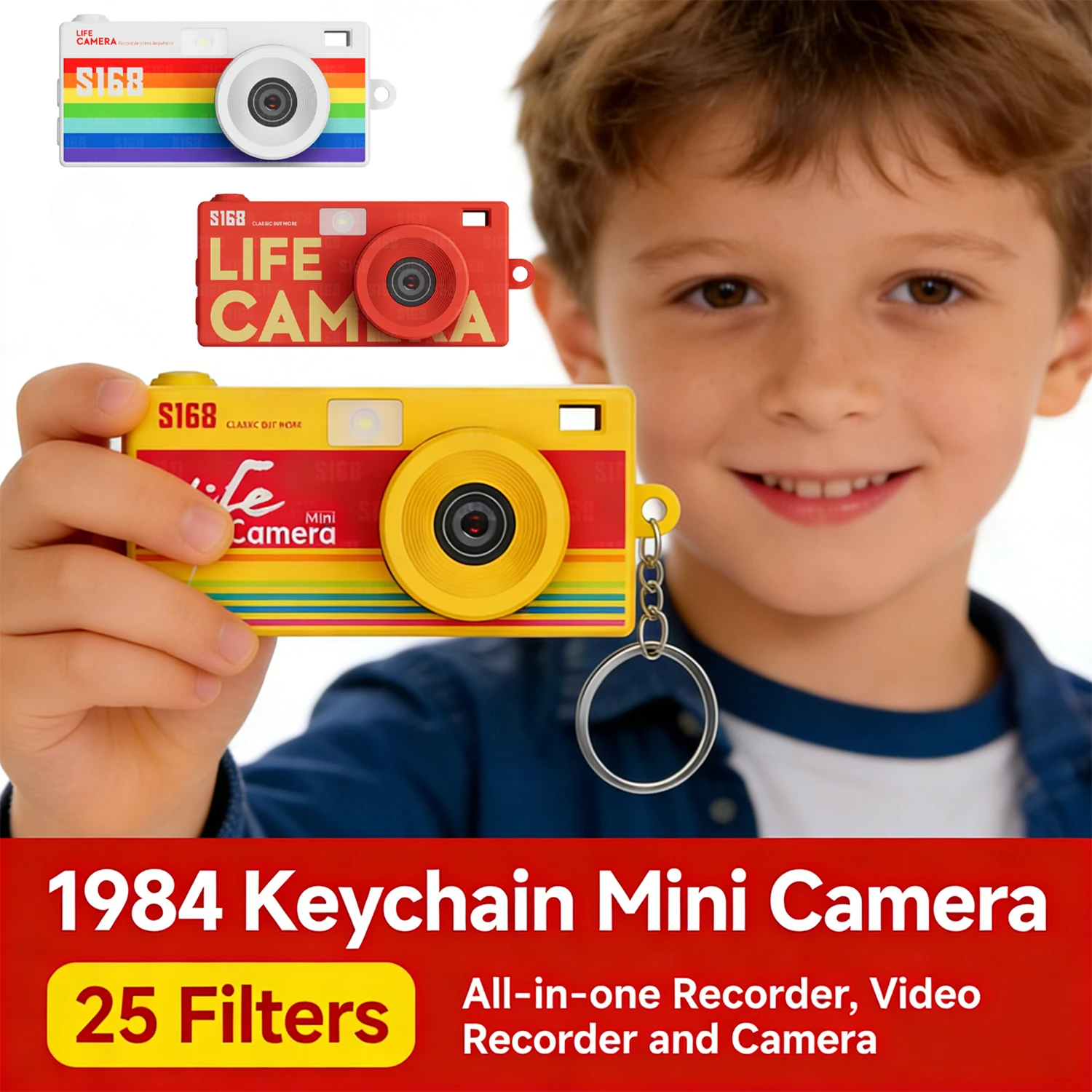 

Mini Thumb Camera Backpack Pendant Portable Camera with Screen for Students High Definition Photo Upload to Phone