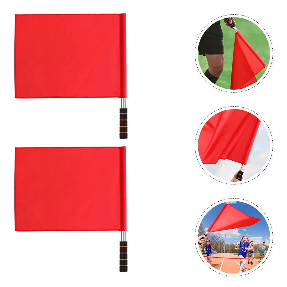 

6pcs Warning Signal Flags For Traffic Racing Match Referee Conducting Handheld Safety Flag Sturdy Handle Lightweight Easy Carry
