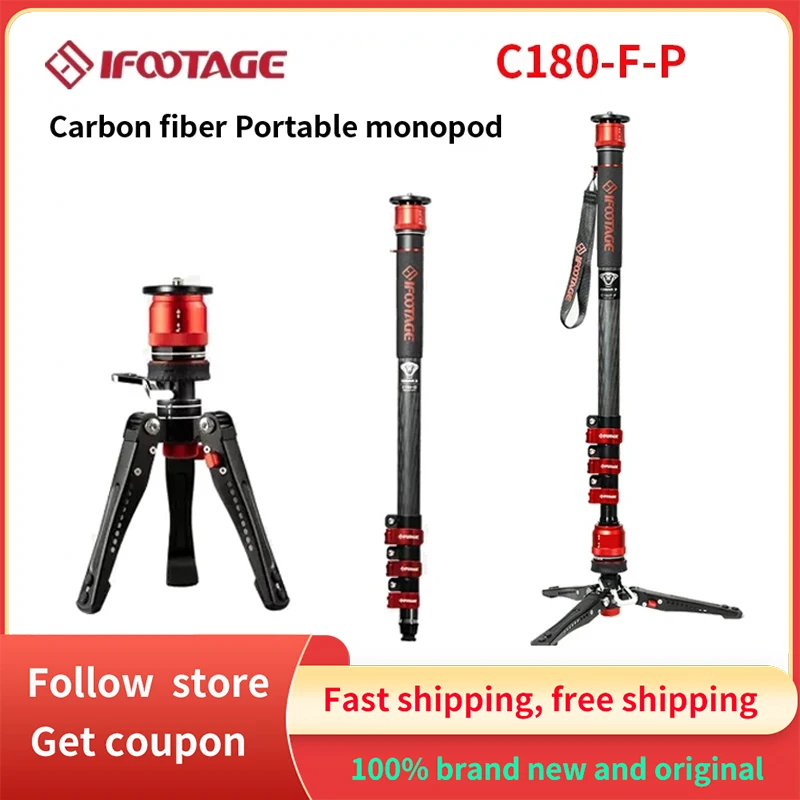 IFOOTAGE Cobra 3 C180F-P Camera Monopod with Pedal Locking Control, 71