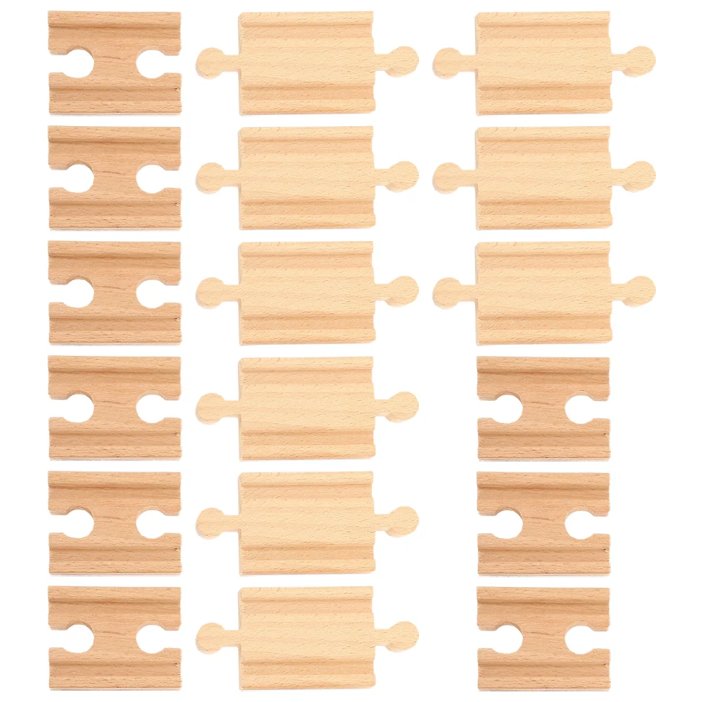 18-delige Houten Treinspooraccessoires Voor Treinen Sporen Scène Uitbreidingspakket Geassembleerde Blokken Speeltjes Kind