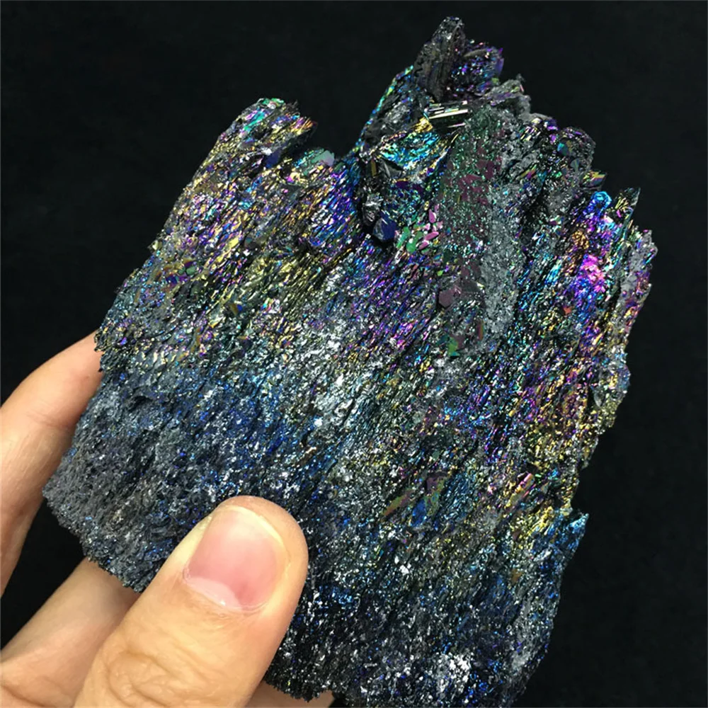 

1PC Rainbow Carborundum Silicon Carbide Irregular Mineral Specimen Healing Crystal Ore Stone Rock Collection Decor