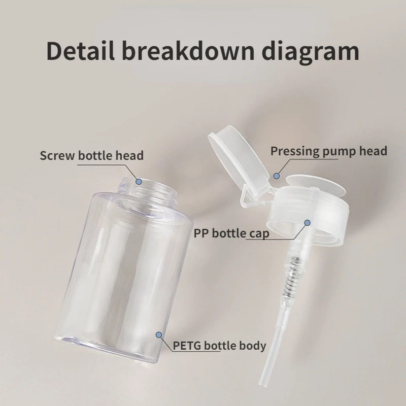 100ml/150ml/200ml petg pressão recarregável garrafa removedor de maquiagem óleo toner água dispensador de maquiagem separação recipientes cosméticos
