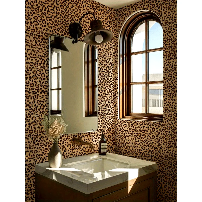 Peel and Stick Contact Paper Leopard Vinyl PVC Decorative Wallpaper Waterproof Self-Adhesive DIY Contact Paper for Bedroom Decor