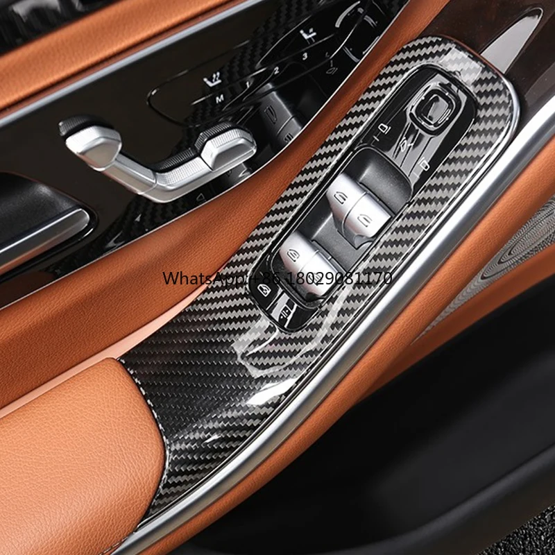 Carbon Fiber Window  Button Lift Door Panel Trim For Maybach S480 Mercedes W223 AMG S400L S450L S Class Interior Accessories