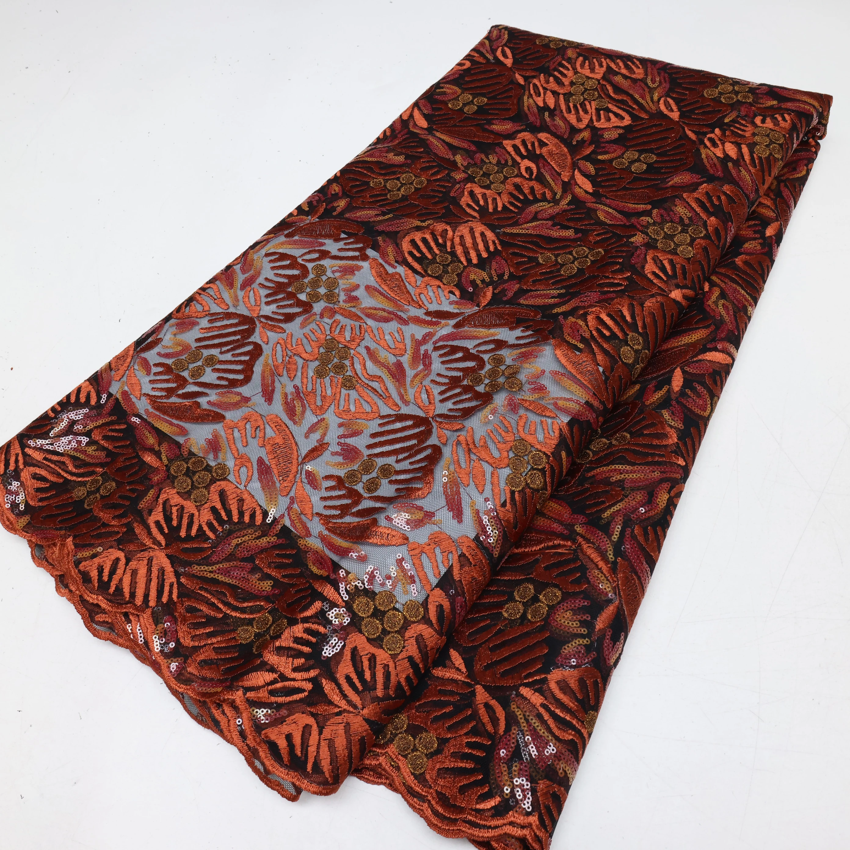 

African Mesh Lace Fabric 2025 New French Nigeria Tulle Lace Embroidery Sequins Net Lace For Women Wedding Party Dresses