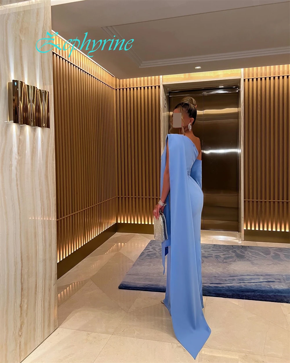 تخصيص مزاجه كتف واحد 3/4 الأكمام مساء اللباس مزاجه زيبر الظهر حزب فساتين رائعة حزب أثواب