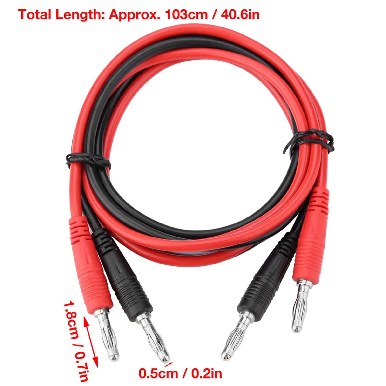 P1041 2Pcs 4mm Banana Plug To Banana Plug Test Cable Multimeter Testing Cables