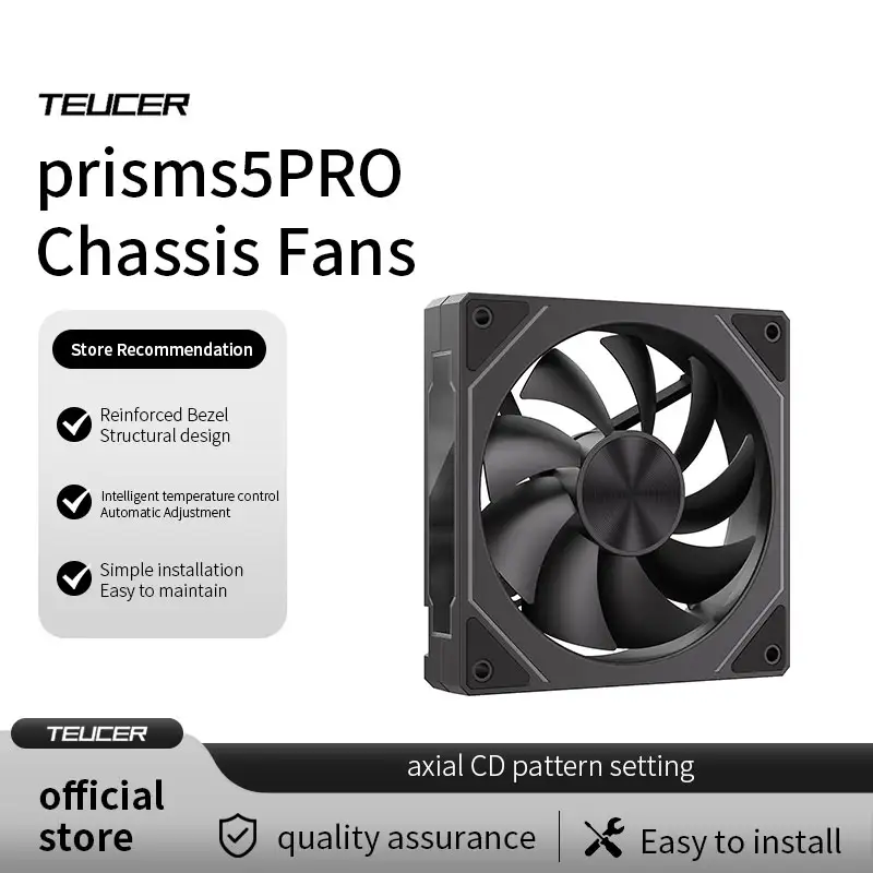 LDPCSJ PRISM 5 PRO Ventilador de chassi de computador 12cm ARGB 4 pinos PWM Ventilador de resfriamento silencioso 12V Grande volume de ar 45,2CFM/800-1600RPM