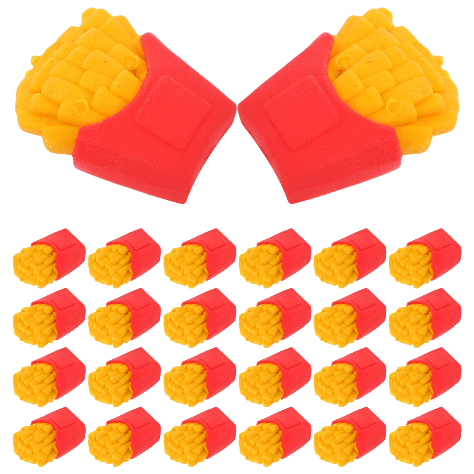 

30 Pcs French Fries Eraser Cute School Supplies Girls Toys Cartoon Kawaii Food Small Drawing Eraser Rubber Stationery Student