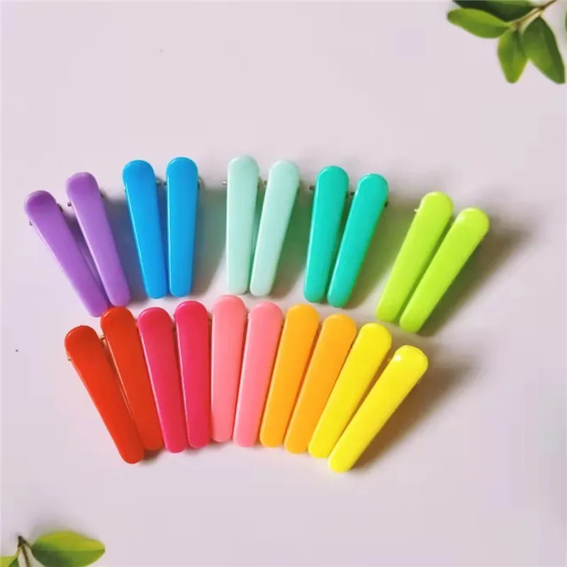 40Pcs/Lot DIY Hair Accessories 3.6cm Plastic Hair Clip Candy Color Hairpin Duckbill Barrette Bang Side Headdress Girls Ornaments