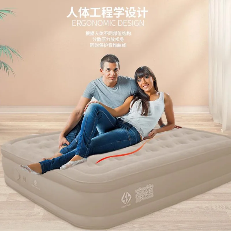 Automatic Inflatable Air Mattress for Camping Outdoor Portable Double Airbed Foldable for Indoor Floor Use with Pump