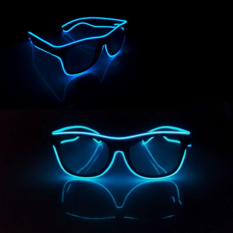 Holiday Party Glow Props Fluorescent Glasses 10 Colors Light For Choice Black Lens Night Sunglasses Men Women Decor Eyewear