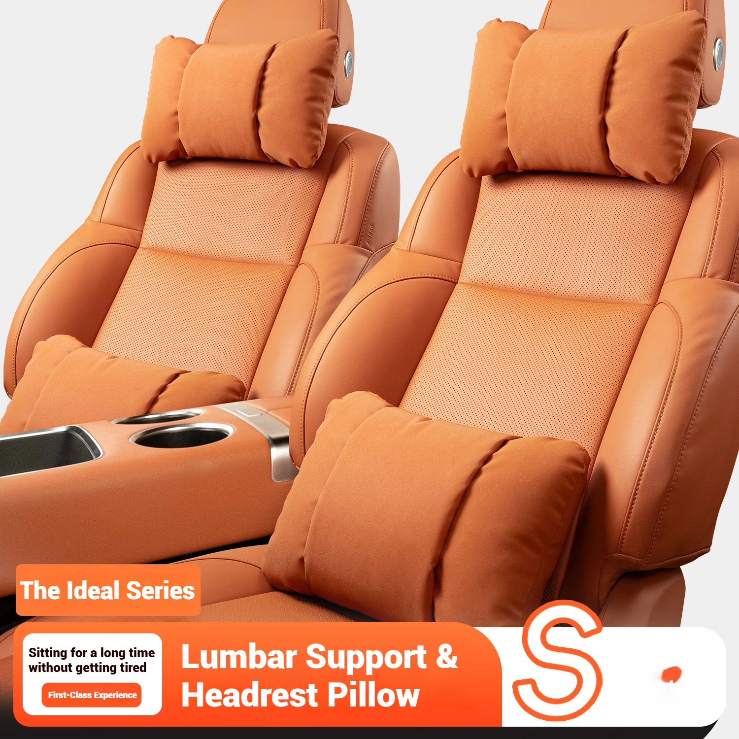 

New Auto Butterfly Shaped Headrest And Lumbar Support Set Skin Friendly Breathable And Comfortable Four Colors Popular Item