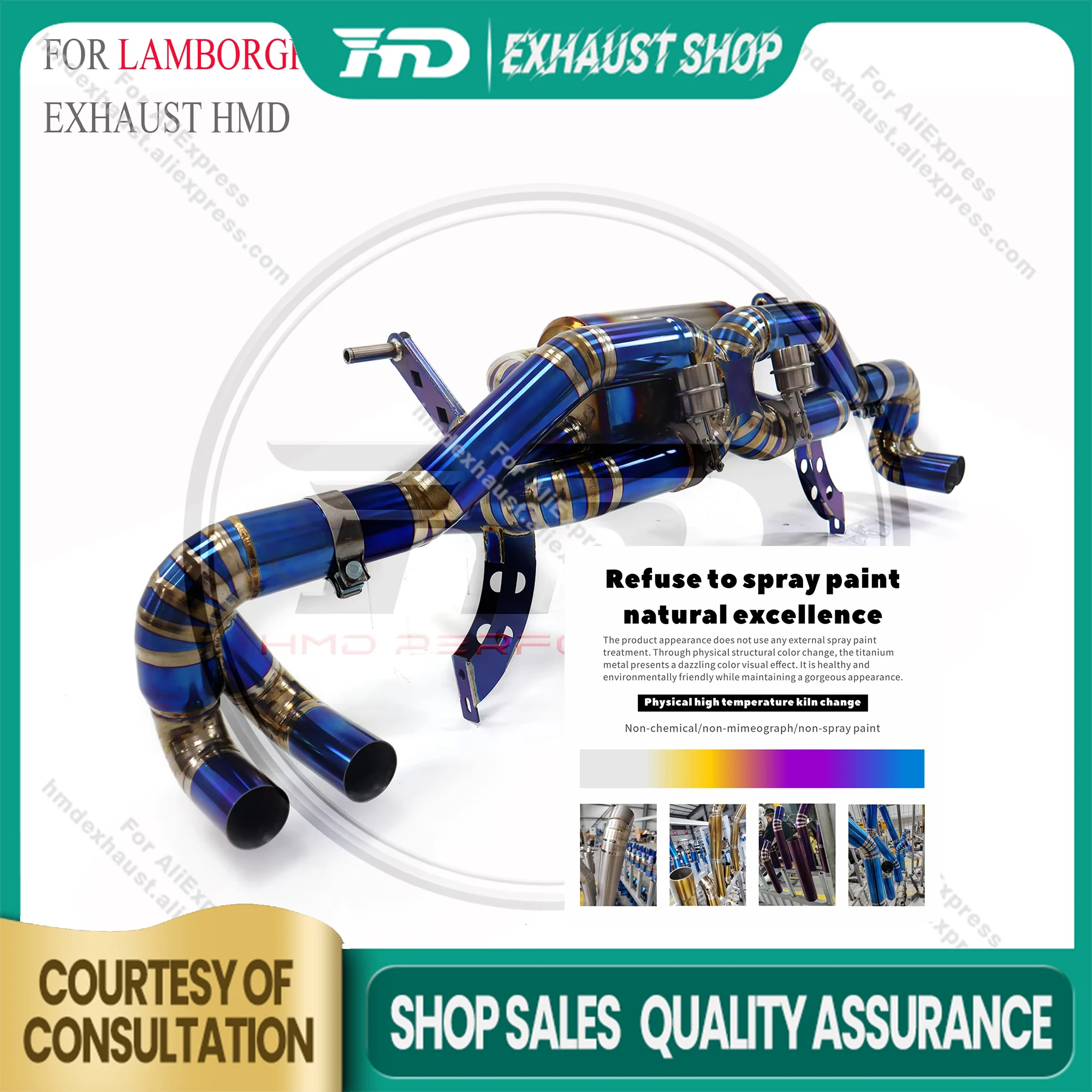 

Высокое качество Catback для Lamborghini Gallardo LP550 560 570, глушитель вакуумного клапана из титанового сплава, неразрушающая установка HMD