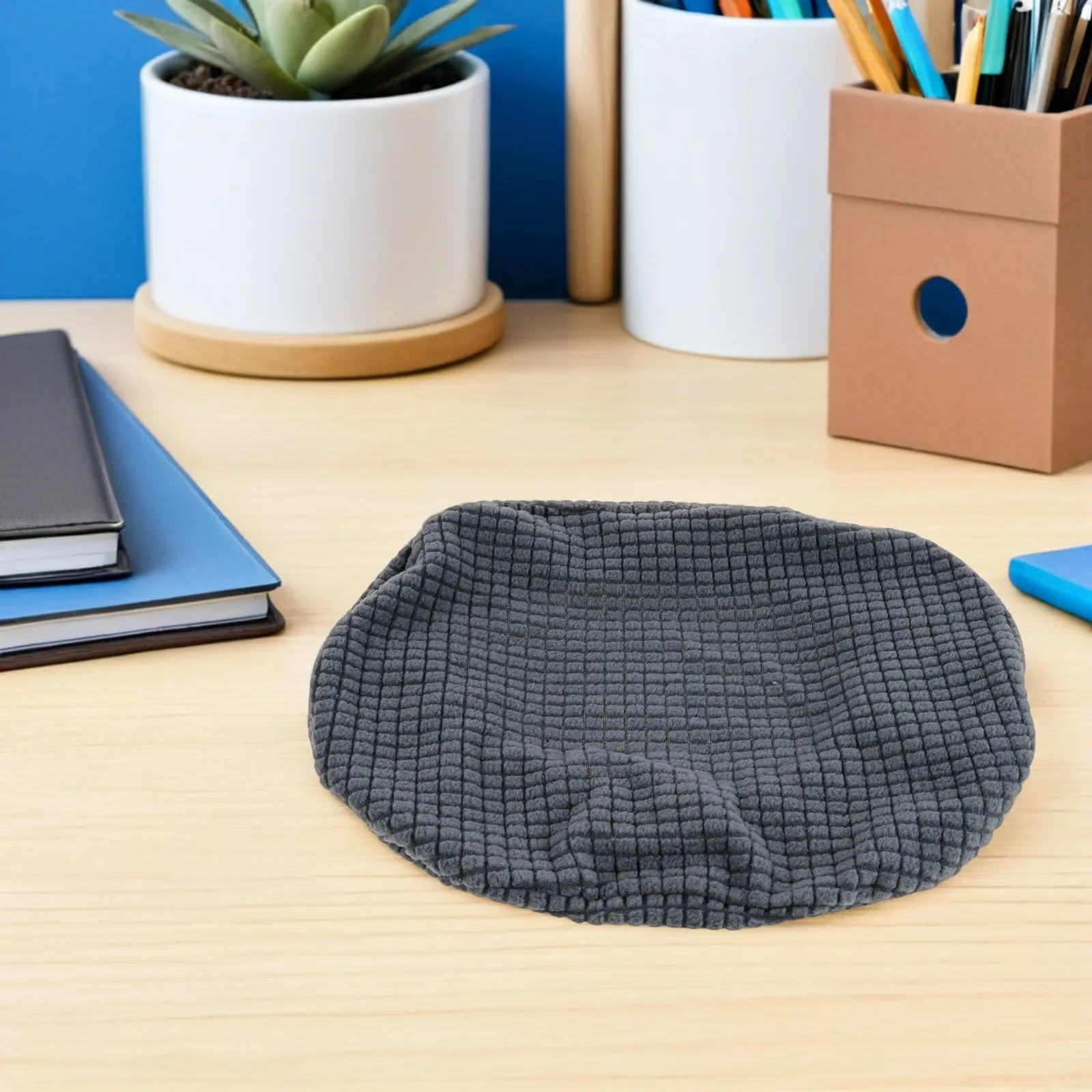 Office Chair Headrest Cover Thickened Elastic Dark Grey Protector Non-Slip Replacement Swivel Chair Head Pillow Sleeve Cushion