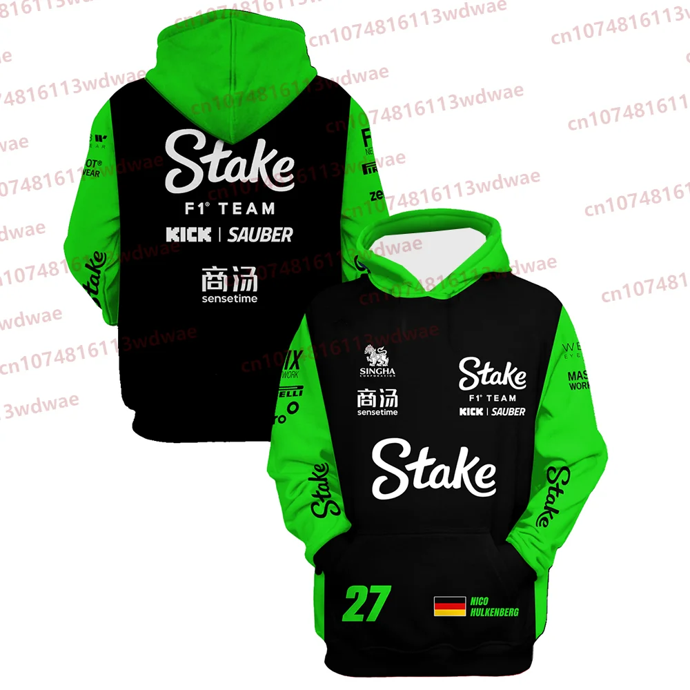 

Formula 1 Team Racing 3D Print Hoodie Stake Sauber F1 Team 2025 Germany Team NICO HULKENBERG Jersey Authorized Racing F1 Team