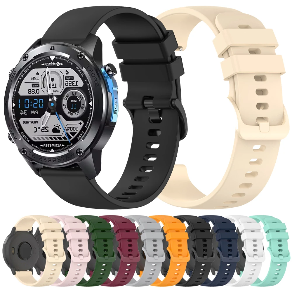 Sport Silicone Strap 22mm For Zeblaze Stratos 3 2 Ultra Wristband for Zeblaze Vibe 7 Pro/Btalk 2 3 Pro/Plus /Ares 3 Pro Bracelet