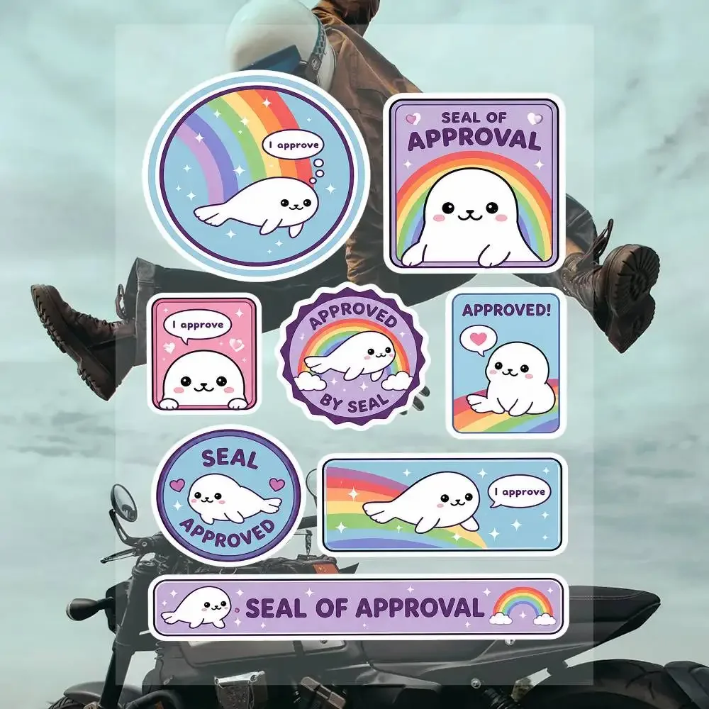 Seas-l Of As-pprovas-l Pun Racing Moto Stickers Set Waterproof Vinyl Decals For Helmet Moto Car Laptop Skateboard Luggage