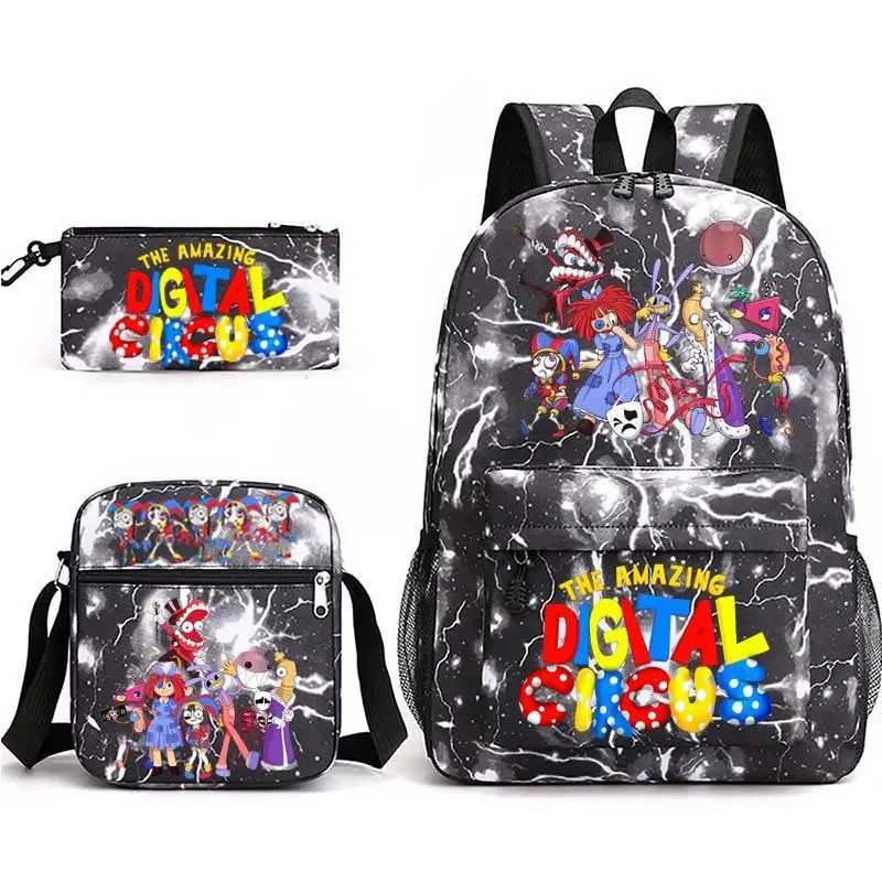 Games THE AMAZING /DIGITAL CIRCUS School Bags 3pcs Women Men Simple Lightweight Backpacks Teens Capacity Laptop Mochilas